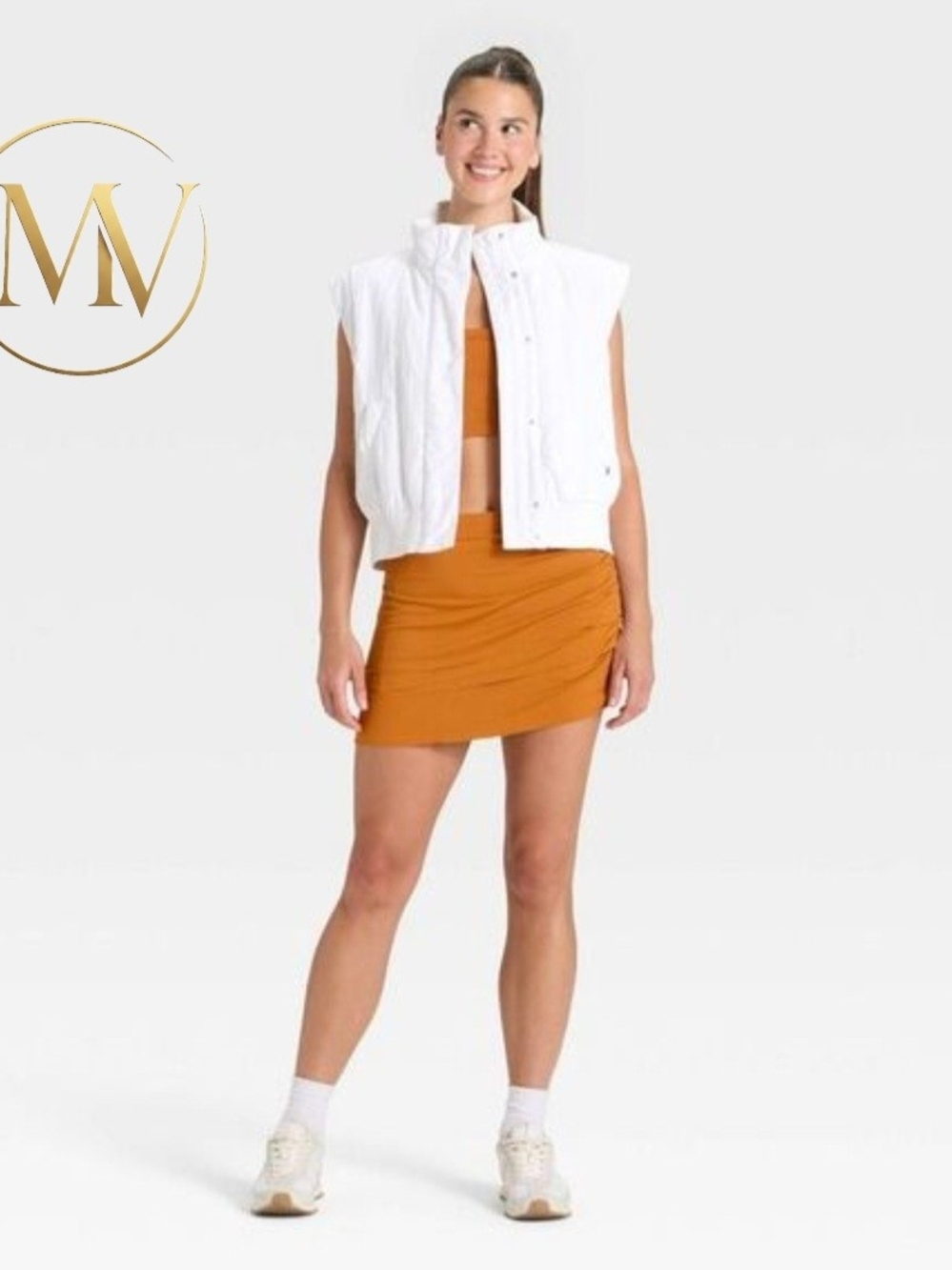 New Women's Puff White Vest Size XSmall